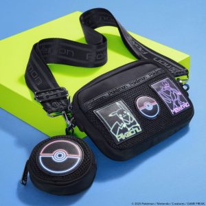 Pok&eacute;mon Pikachu & Mewtwo Glow Nylon Sling Crossbody Bag with Coin Bag