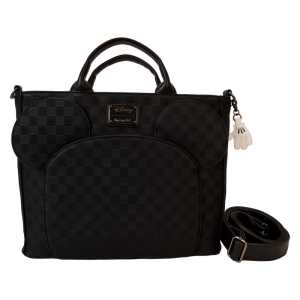 Mickey Mouse Checkered Texture Convertible Backpack & Tote Crossbody Bag