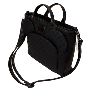 Mickey Mouse Checkered Texture Convertible Backpack & Tote Crossbody Bag
