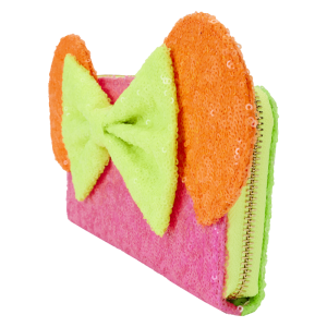 Minnie Mouse Exclusive Color Block Neon Sequin Zip Around Wristlet Wallet